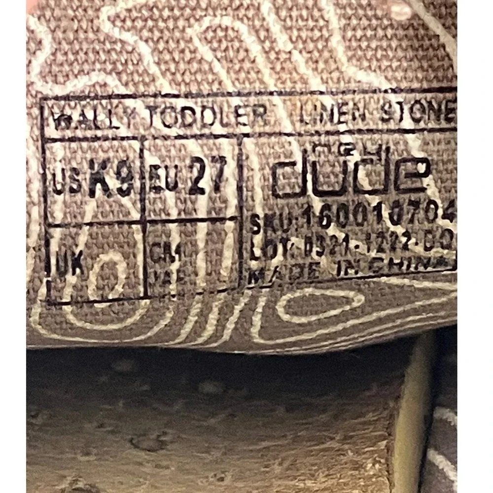 Hey Dude Wally Toddler Linen Stone Grey Loafers Slip On Shoes Size K9 160010704